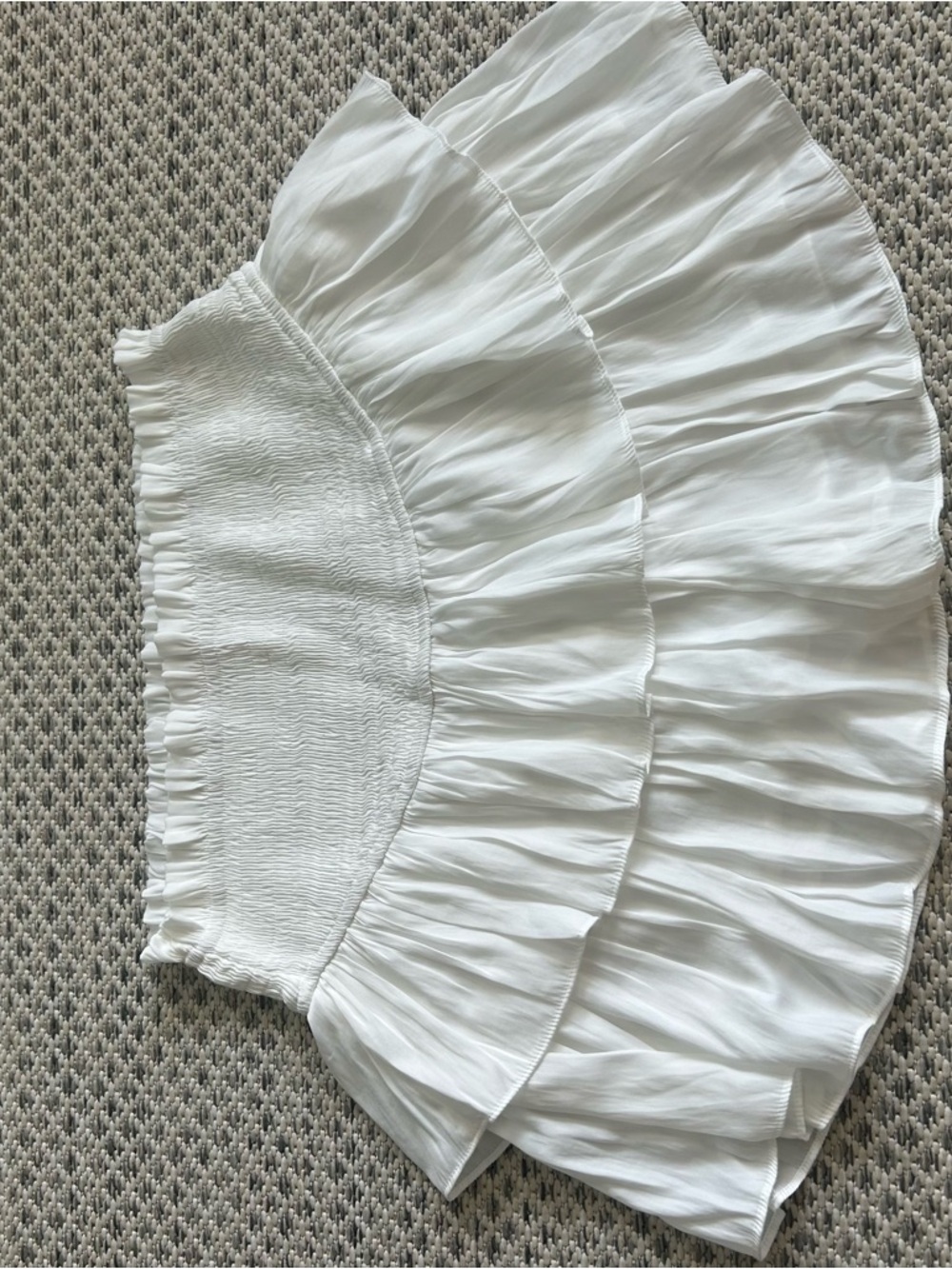 White Tiered Ruffle Mini Skirt